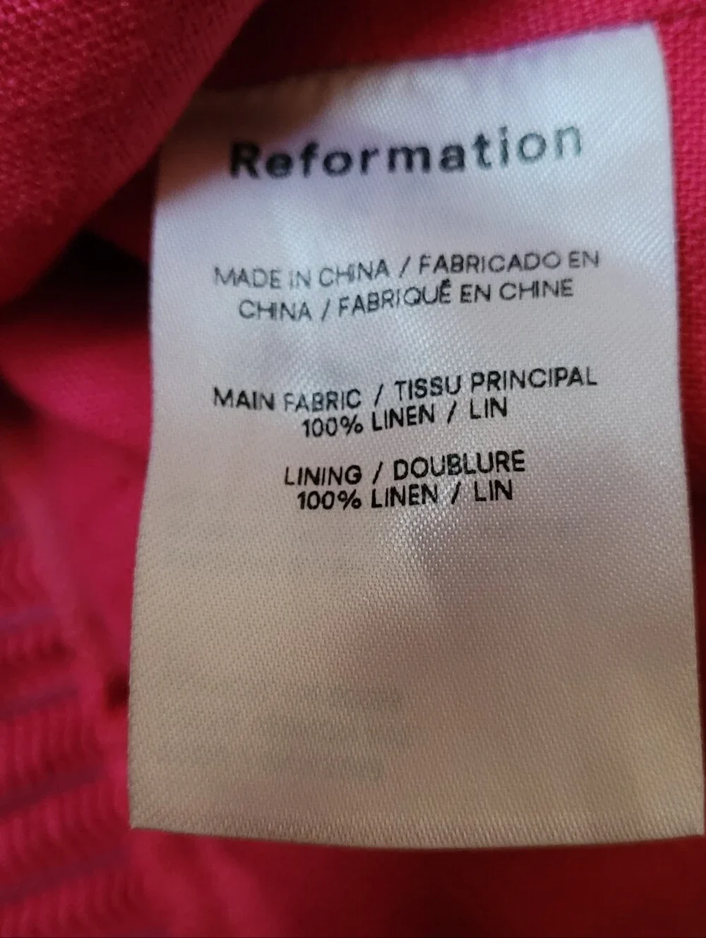 Reformation sleeveless straight